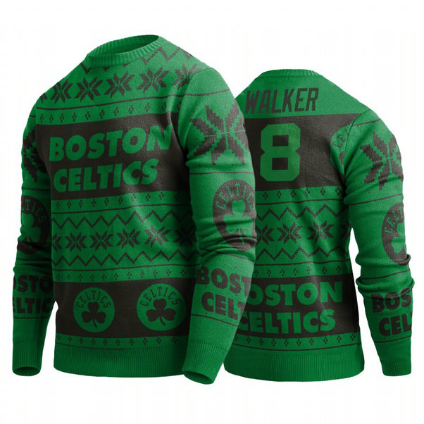 Boston Celtics Kemba Walker 2019 Ugly Christmas Green Sweater Boston Celtics Kemba Walker 2019 Ugly Christmas Green Sweater