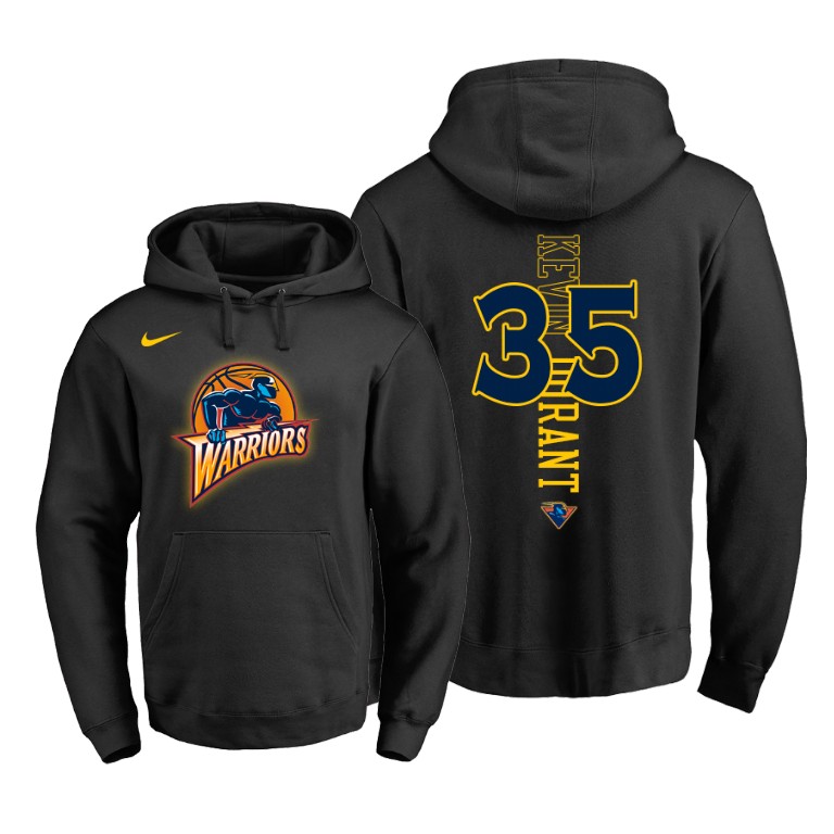 Kevin Durant Golden State Warriors Black Throwback Logo Pullover Hoodie