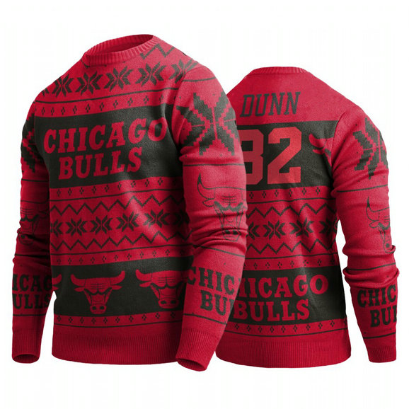 Chicago Bulls Kris Dunn 2019 Ugly Christmas Red Sweater Chicago Bulls Kris Dunn 2019 Ugly Christmas Red Sweater