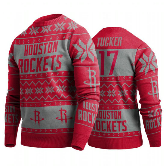 Houston Rockets P.J. Tucker 2019 Ugly Christmas Red Sweater