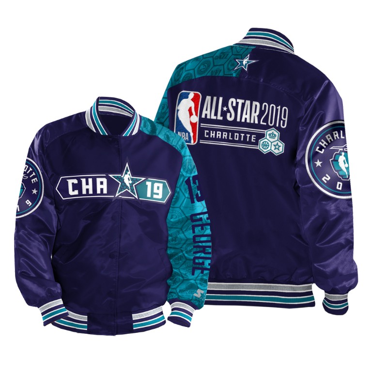 Paul George 2019 All-Star Game Varsity Satin Full-Zip Purple #13 Jacket
