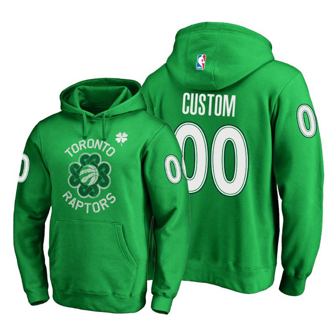 Toronto Raptors Custom Green St. Patrick's Day Pullover Hoodie #00 Toronto Raptors Custom Green St. Patrick's Day Pullover Hoodie #00