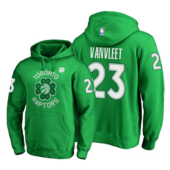 Toronto Raptors Fred VanVleet Green St. Patrick's Day Pullover Hoodie #23 Toronto Raptors Fred VanVleet Green St. Patrick's Day Pullover Hoodie #23