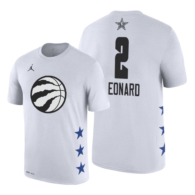 Toronto Raptors Kawhi Leonard 2019 All-Star Game Name & Number White T-Shirt Toronto Raptors Kawhi Leonard 2019 All-Star Game Name & Number White T-Shirt