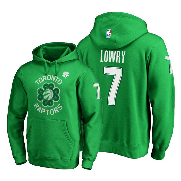 Toronto Raptors Kyle Lowry Green St. Patrick's Day Pullover Hoodie #7 Toronto Raptors Kyle Lowry Green St. Patrick's Day Pullover Hoodie #7