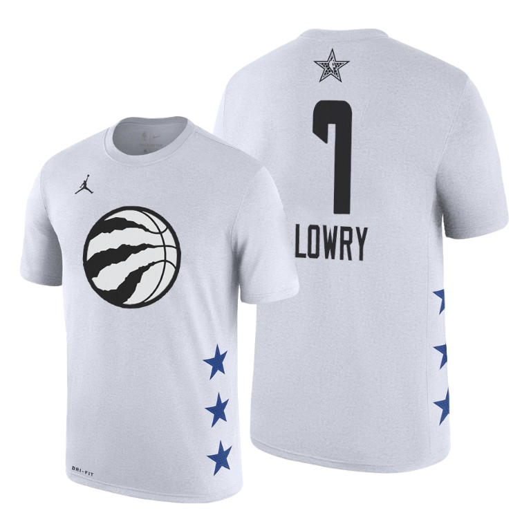 Toronto Raptors Kyle Lowry 2019 All-Star Game Name & Number White T-Shirt Toronto Raptors Kyle Lowry 2019 All-Star Game Name & Number White T-Shirt
