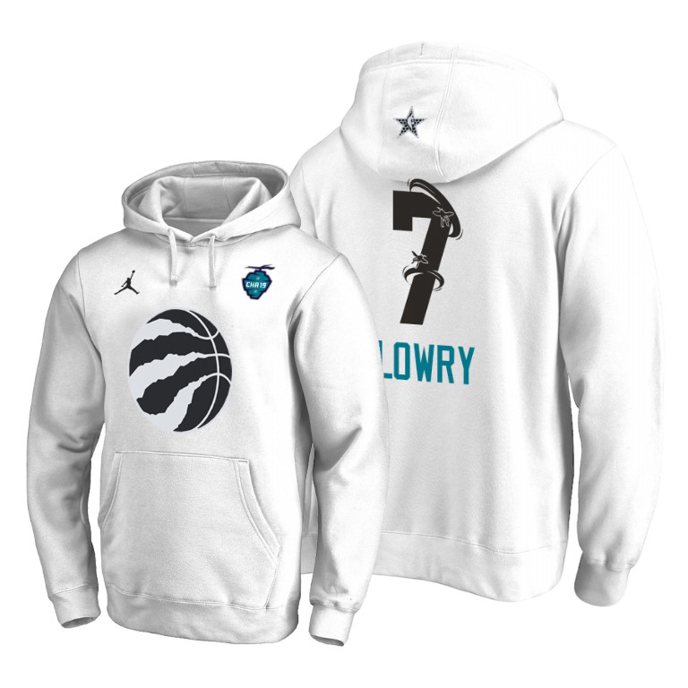Toronto Raptors Kyle Lowry 2019 All-Star The Buzz Side Sweep Pullover White Hoodie Toronto Raptors Kyle Lowry 2019 All-Star The Buzz Side Sweep Pullover White Hoodie