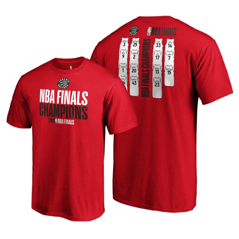 Toronto Raptors 2019 NBA Finals Champions Red Team Ambition Roster T-Shirt