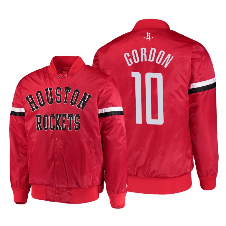 Houston Rockets #10 Eric Gordon The Champ Varsity Satin Red Jacket Houston Rockets #10 Eric Gordon The Champ Varsity Satin Red Jacket