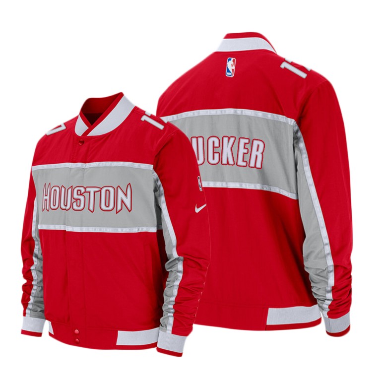 Houston Rockets #17 P.J. Tucker Courtside Icon Red Jacket