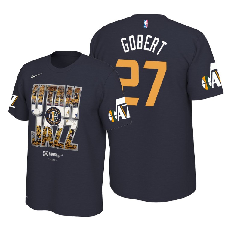 Utah Jazz Rudy Gobert Navy 2019 NBA Playoffs T-Shirt