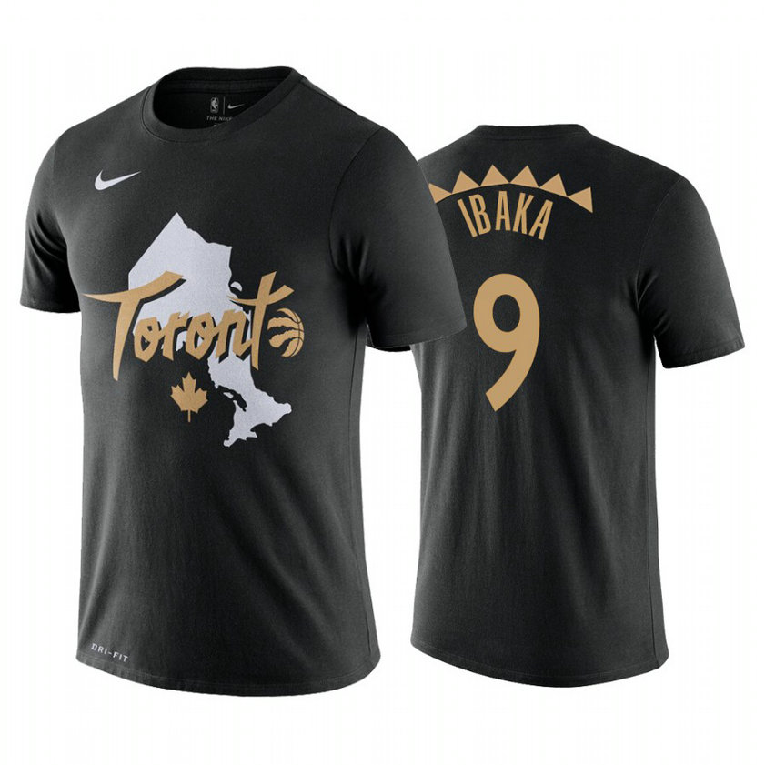 Serge Ibaka Toronto Raptors #9 Black 2019-20 City T-Shirt