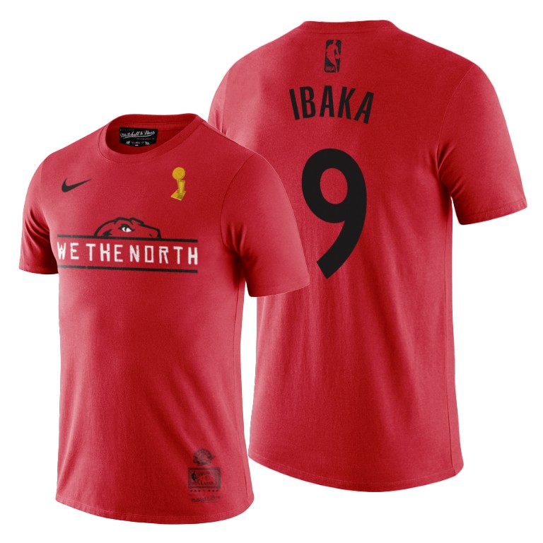 Toronto Raptors #9 Serge Ibaka 2019 NBA Champions Red Retro Logo T-Shirt