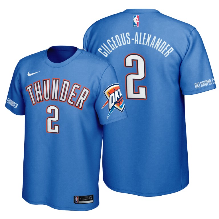 Shai Gilgeous-Alexander Oklahoma City Thunder #2 Blue 2019-20 Icon T-Shirt