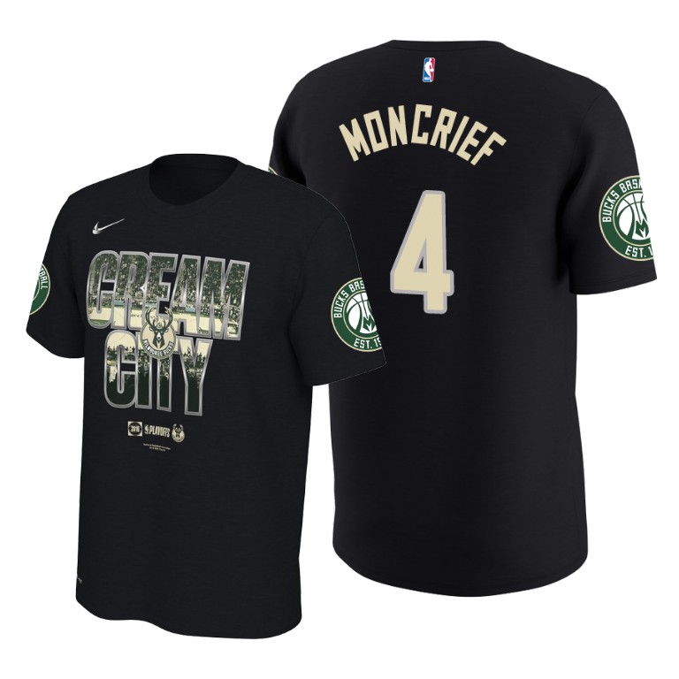 Milwaukee Bucks Sidney Moncrief Black 2019 NBA Playoffs T-Shirt Milwaukee Bucks Sidney Moncrief Black 2019 NBA Playoffs T-Shirt