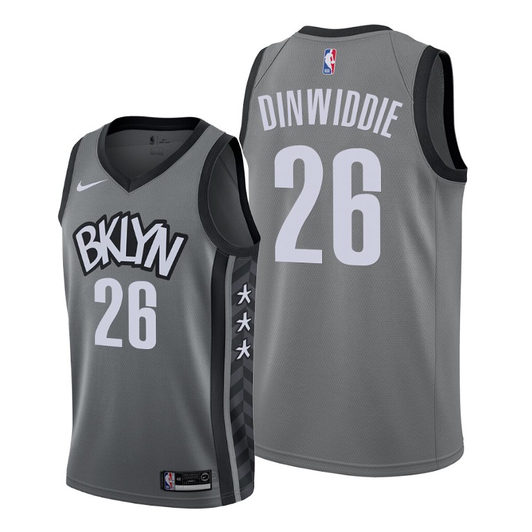 Spencer Dinwiddie Brooklyn Nets #26 Charcoal 2019-20 Statement Edition Jersey Spencer Dinwiddie Brooklyn Nets #26 Charcoal 2019-20 Statement Edition Jersey