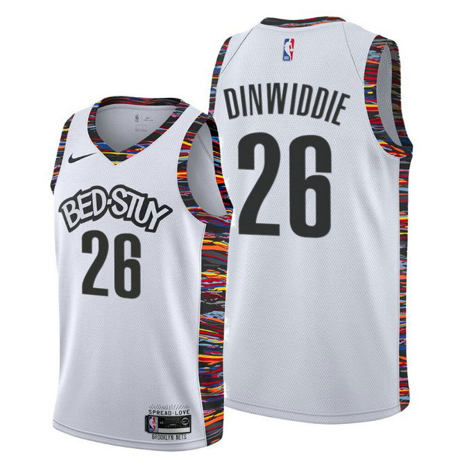 Spencer Dinwiddie Brooklyn Nets #26 White 2019-20 City Edition Jersey Spencer Dinwiddie Brooklyn Nets #26 White 2019-20 City Edition Jersey