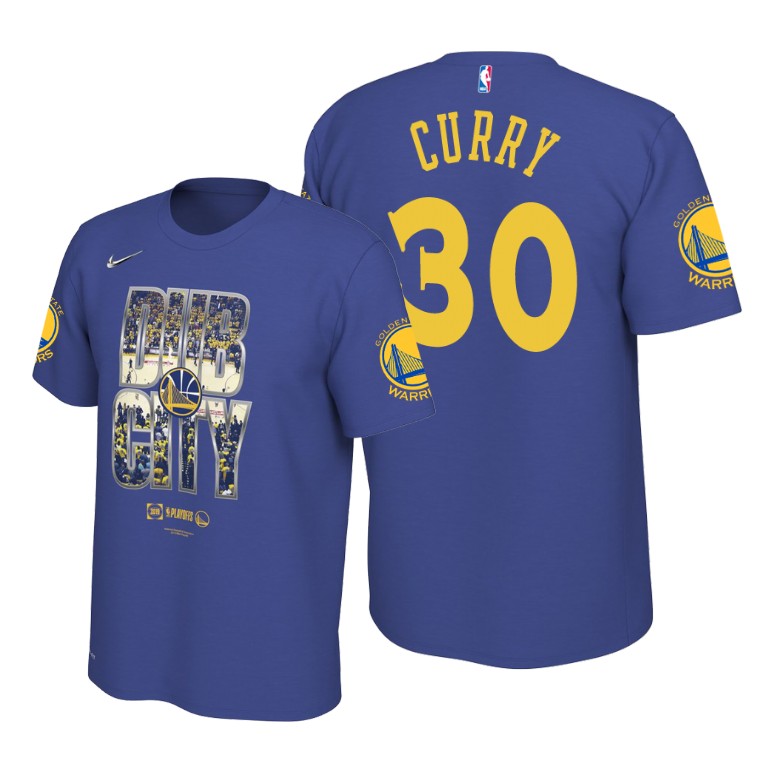 Golden State Warriors Stephen Curry Blue 2019 NBA Playoffs T-Shirt