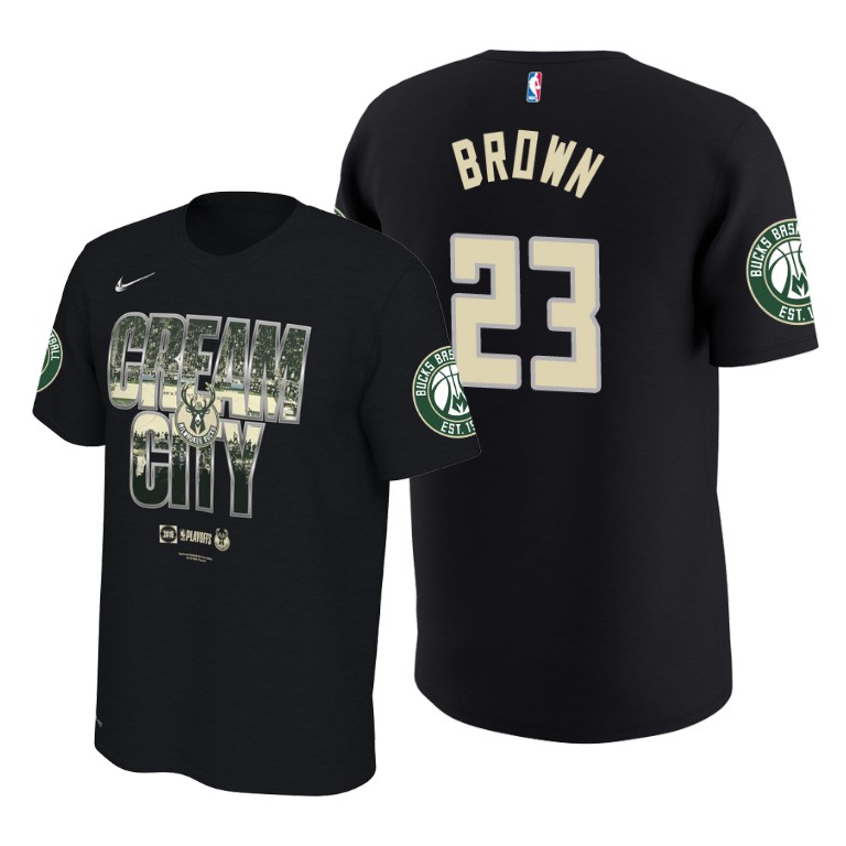 Milwaukee Bucks Sterling Brown Black 2019 NBA Playoffs T-Shirt Milwaukee Bucks Sterling Brown Black 2019 NBA Playoffs T-Shirt