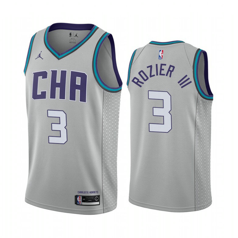 Terry Rozier III Charlotte Hornets #3 Gray 2019-20 City Edition Jersey Terry Rozier III Charlotte Hornets #3 Gray 2019-20 City Edition Jersey