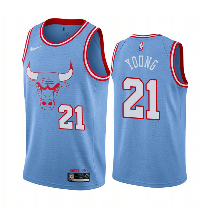 Thaddeus Young Chicago Bulls #21 Blue 2019-20 City Jersey
