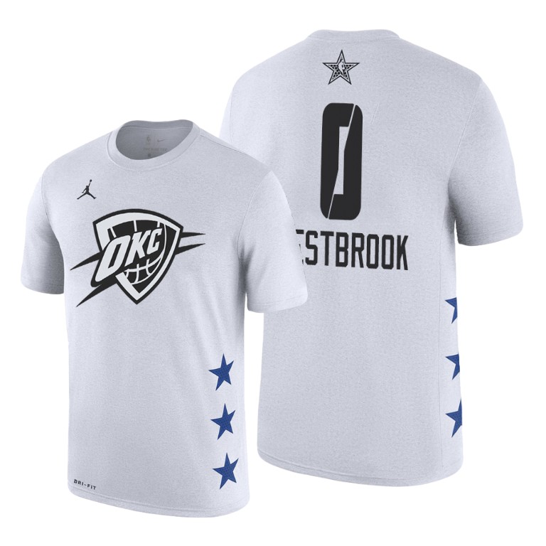 Oklahoma City Thunder Russell Westbrook 2019 All-Star Game Name & Number White T-Shirt