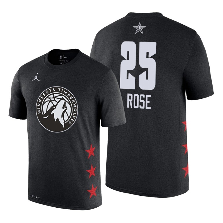 Minnesota Timberwolves Derrick Rose 2019 All-Star Game Name & Number Black T-Shirt
