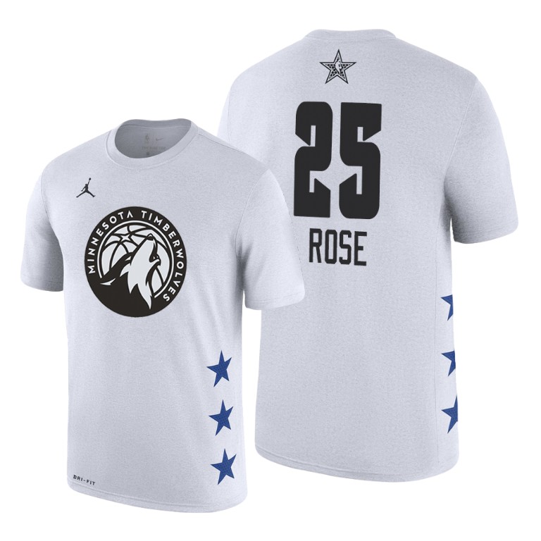 Minnesota Timberwolves Derrick Rose 2019 All-Star Game Name & Number White T-Shirt