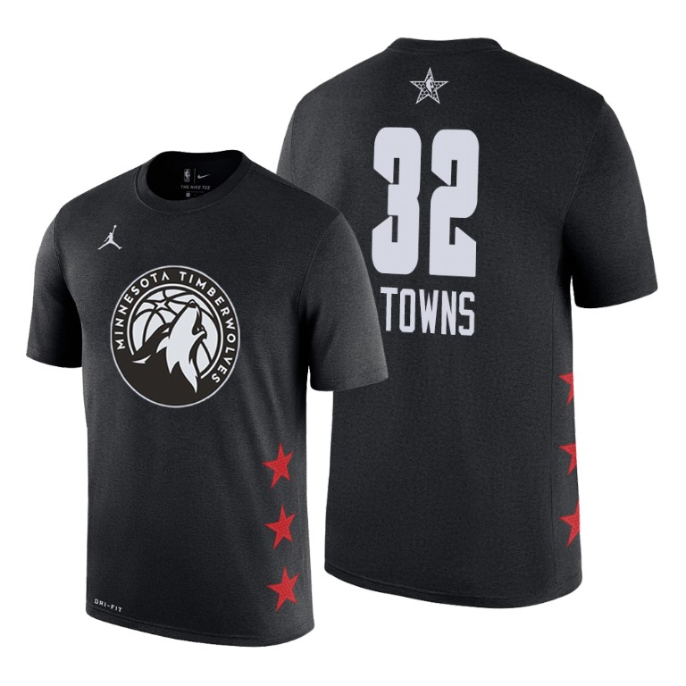 Minnesota Timberwolves Karl-Anthony Towns 2019 All-Star Game Name & Number Black T-Shirt Minnesota Timberwolves Karl-Anthony Towns 2019 All-Star Game Name & Number Black T-Shirt