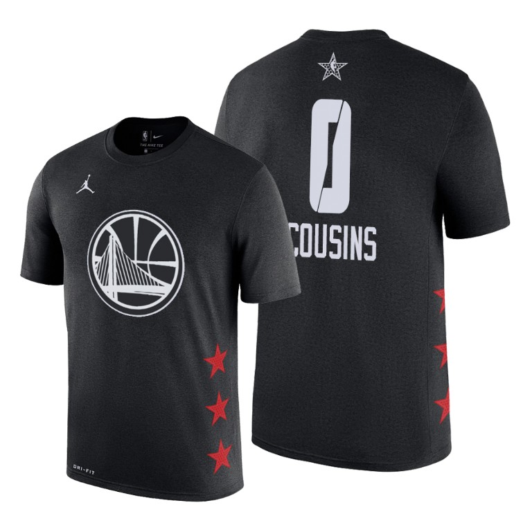 Golden State Warriors DeMarcus Cousins 2019 All-Star Game Name & Number Black T-Shirt