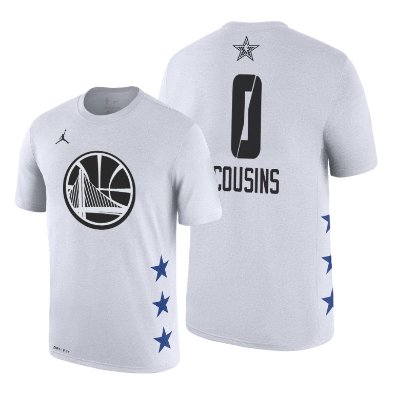 Golden State Warriors DeMarcus Cousins 2019 All-Star Game Name & Number White T-Shirt Golden State Warriors DeMarcus Cousins 2019 All-Star Game Name & Number White T-Shirt