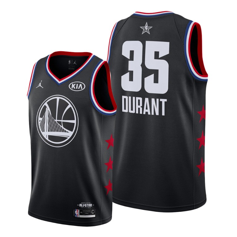 Golden State Warriors #35 Kevin Durant Black 2019 All-Star Jersey