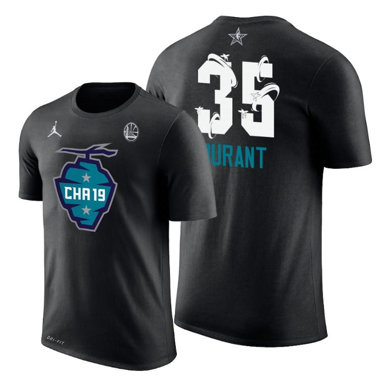 Golden State Warriors Kevin Durant 2019 All-Star The Buzz Side Sweep Black T-Shirt