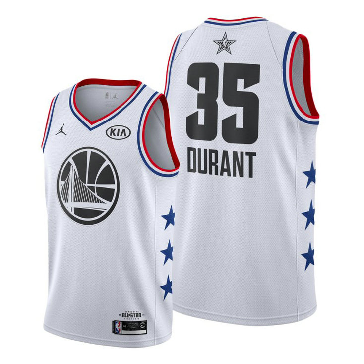 Golden State Warriors #35 Kevin Durant White 2019 All-Star Jersey