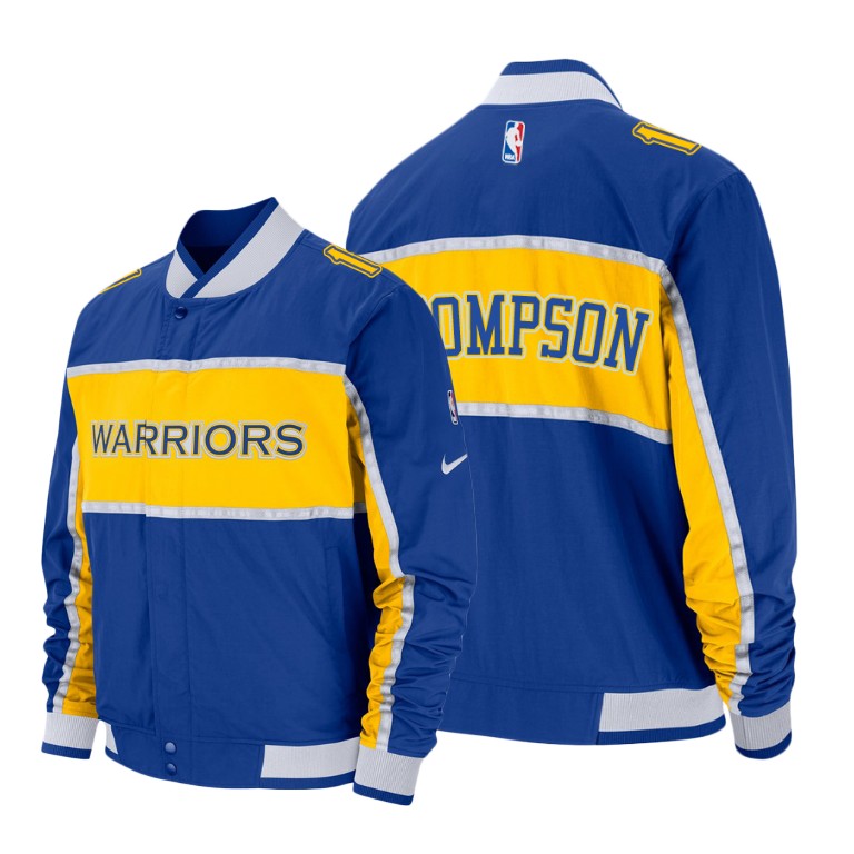 Golden State Warriors #11 Klay Thompson Courtside Icon Jacket - Royal