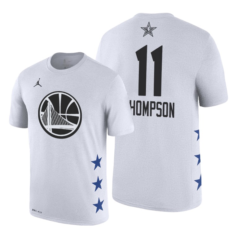 Golden State Warriors Klay Thompson 2019 All-Star Game Name & Number White T-Shirt Golden State Warriors Klay Thompson 2019 All-Star Game Name & Number White T-Shirt