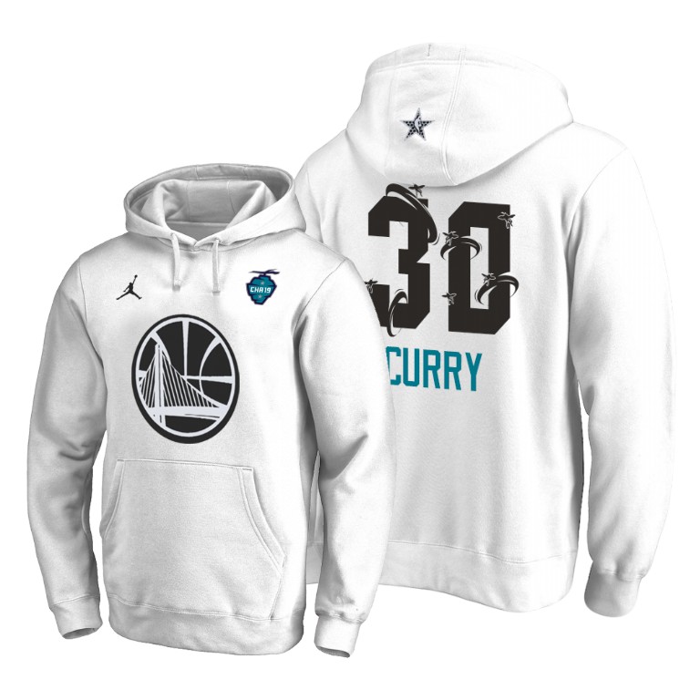 Golden State Warriors Stephen Curry 2019 All-Star The Buzz Side Sweep Pullover White Hoodie