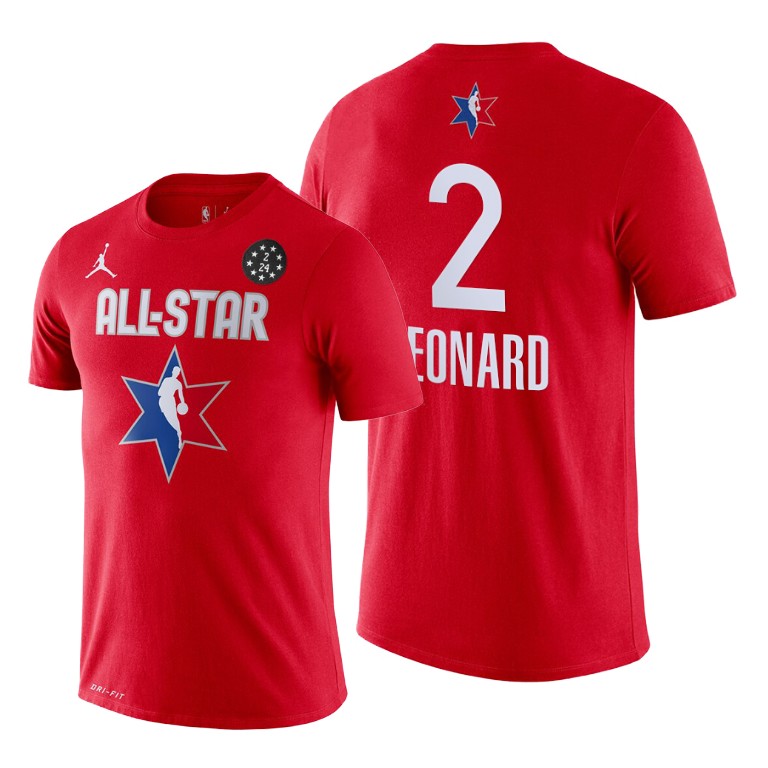 Los Angeles Clippers Kawhi Leonard 2020 NBA All-Star Game Western Conference Red T-Shirt Los Angeles Clippers Kawhi Leonard 2020 NBA All-Star Game Western Conference Red T-Shirt