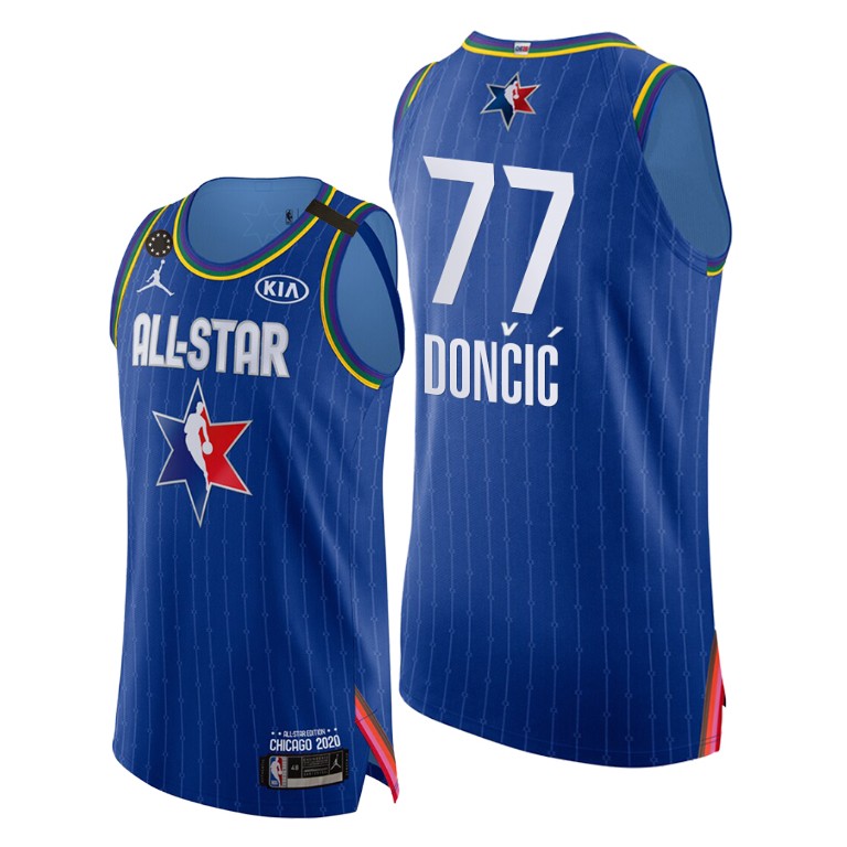 Dallas Mavericks #77 Luka Doncic Blue 2020 NBA All-Star Game Authentic Jersey