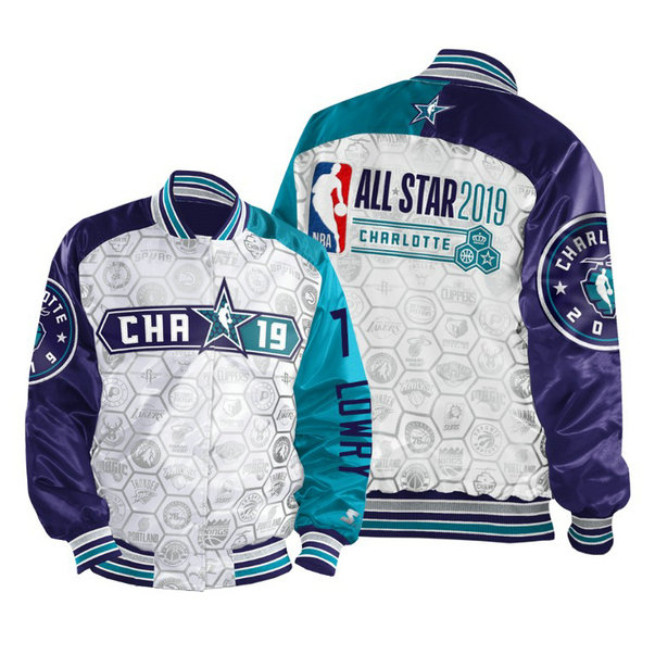 Kyle Lowry 2019 All-Star Game Varsity Satin Full-Zip White #7 Jacket Kyle Lowry 2019 All-Star Game Varsity Satin Full-Zip White #7 Jacket