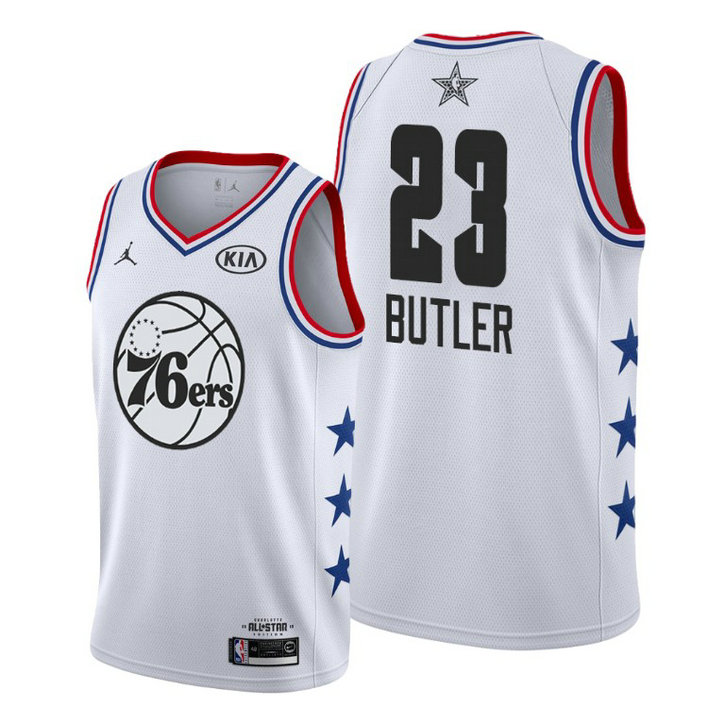 Philadelphia 76ers #23 Jimmy Butler White 2019 All-Star Game Finished Jersey