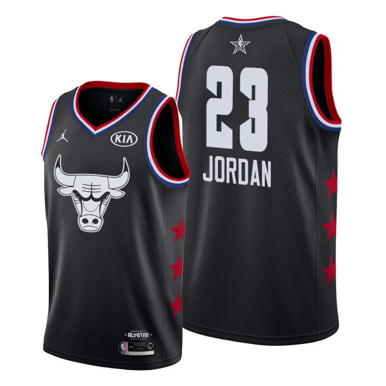 Chicago Bulls #23 Michael Jordan Black 2019 All-Star Game Finished Jersey