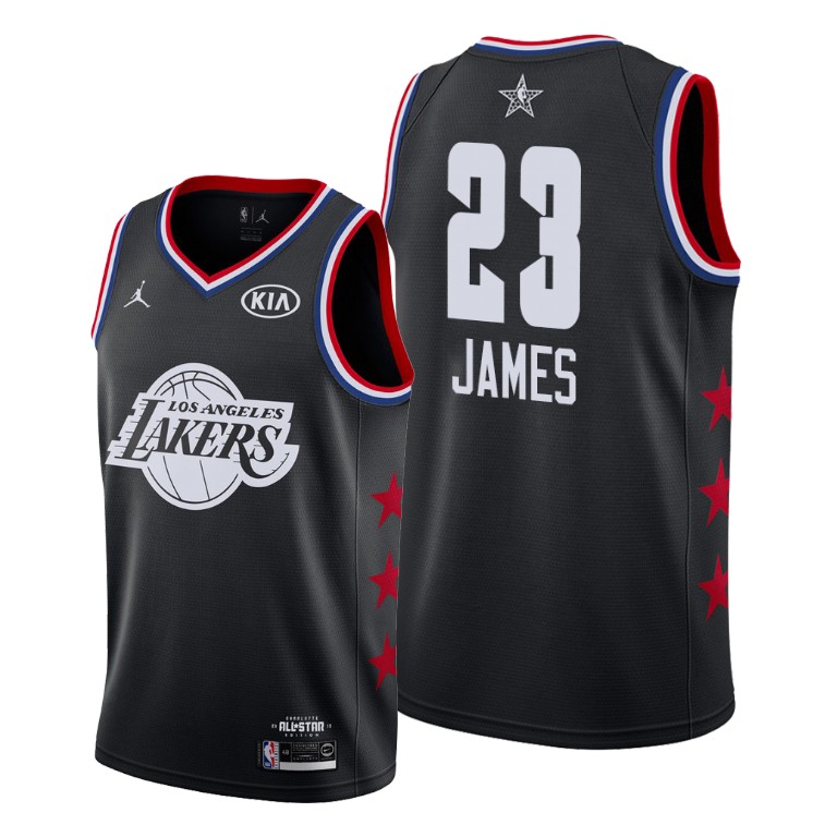 Los Angeles Lakers #23 LeBron James Black 2019 All-Star Game Finished Jersey