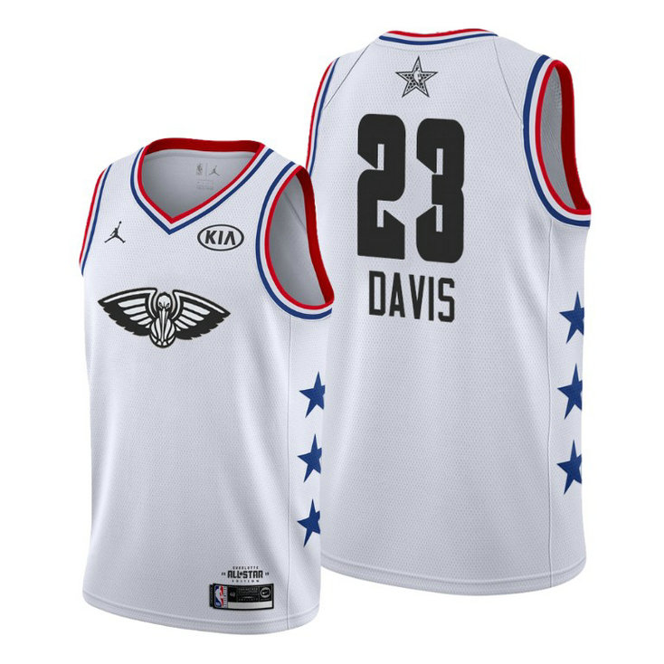 New Orleans Pelicans #23 Anthony Davis White 2019 All-Star Game Finished Jersey