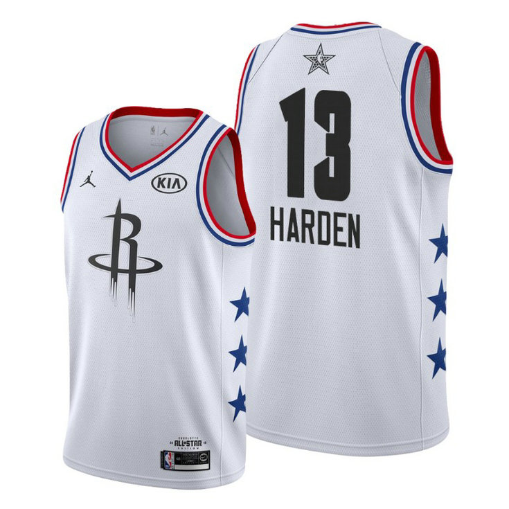 Houston Rockets #13 James Harden White 2019 All-Star Game Finished Jersey Houston Rockets #13 James Harden White 2019 All-Star Game Finished Jersey