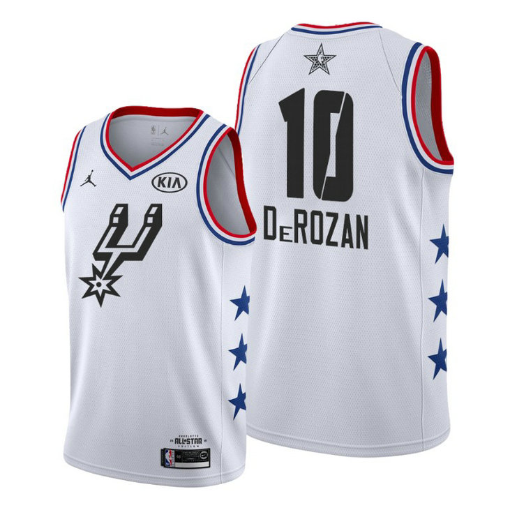 San Antonio Spurs #10 DeMar DeRozan White 2019 All-Star Game Finished Jersey San Antonio Spurs #10 DeMar DeRozan White 2019 All-Star Game Finished Jersey