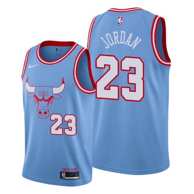 Chicago Bulls Michael Jordan Blue 2019-20 City Edition Retired number Jersey Chicago Bulls Michael Jordan Blue 2019-20 City Edition Retired number Jersey