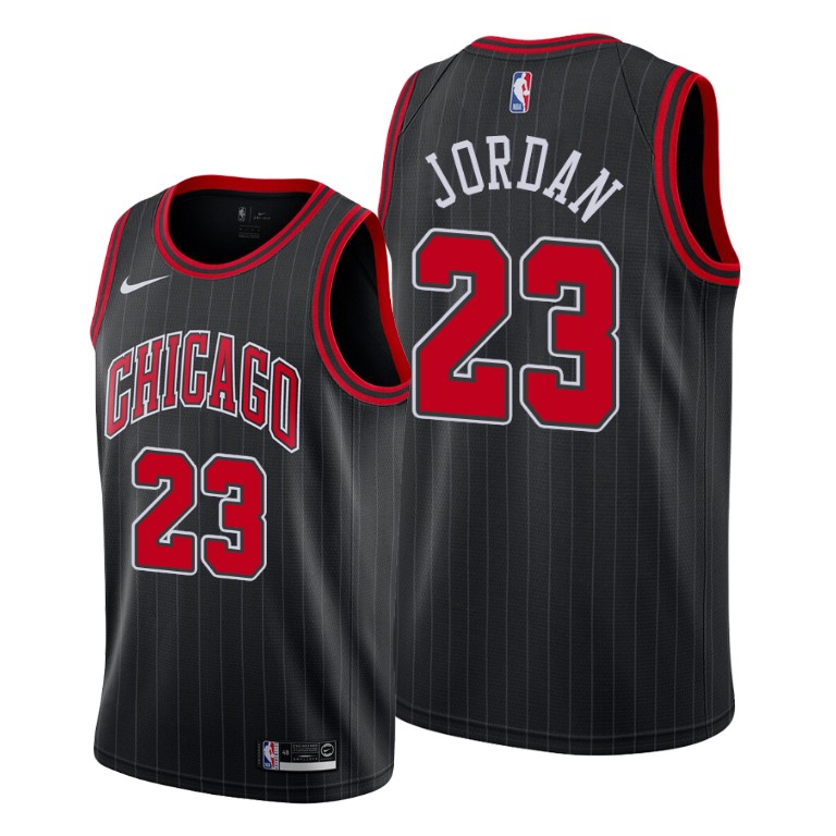 Chicago Bulls Michael Jordan Black 2019-20 Statement Pinstripe Jersey Chicago Bulls Michael Jordan Black 2019-20 Statement Pinstripe Jersey