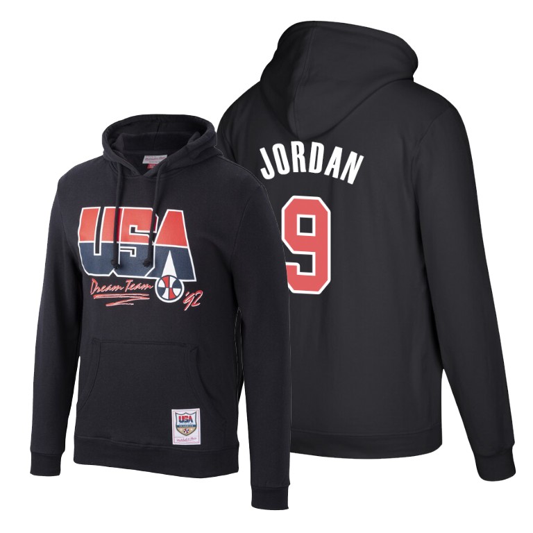 Team USA Michael Jordan #9 Black 1992 Dream Team Hoodie