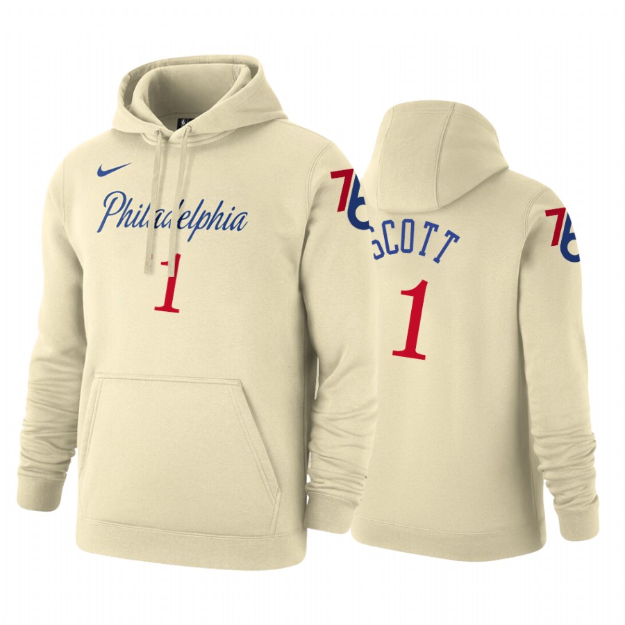 Mike Scott #1 Philadelphia 76ers 2019-20 City Cream Pullover Hoodie Mike Scott #1 Philadelphia 76ers 2019-20 City Cream Pullover Hoodie